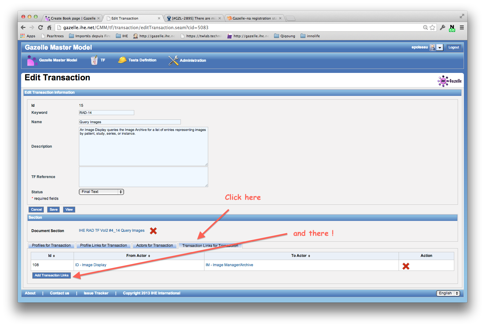 Transaction links