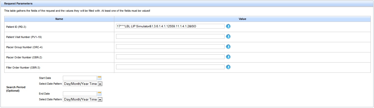 request parameter panel